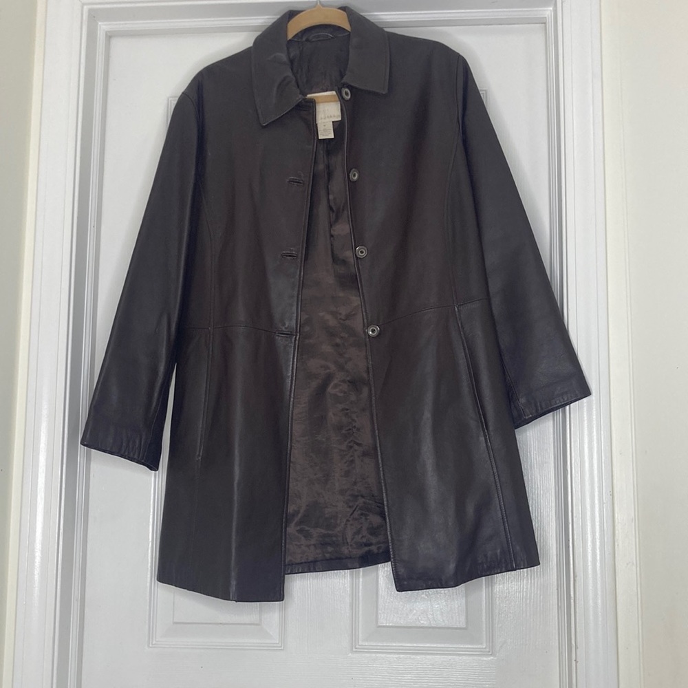 J. Jill Brown Lamb Leather Jacket Size M
